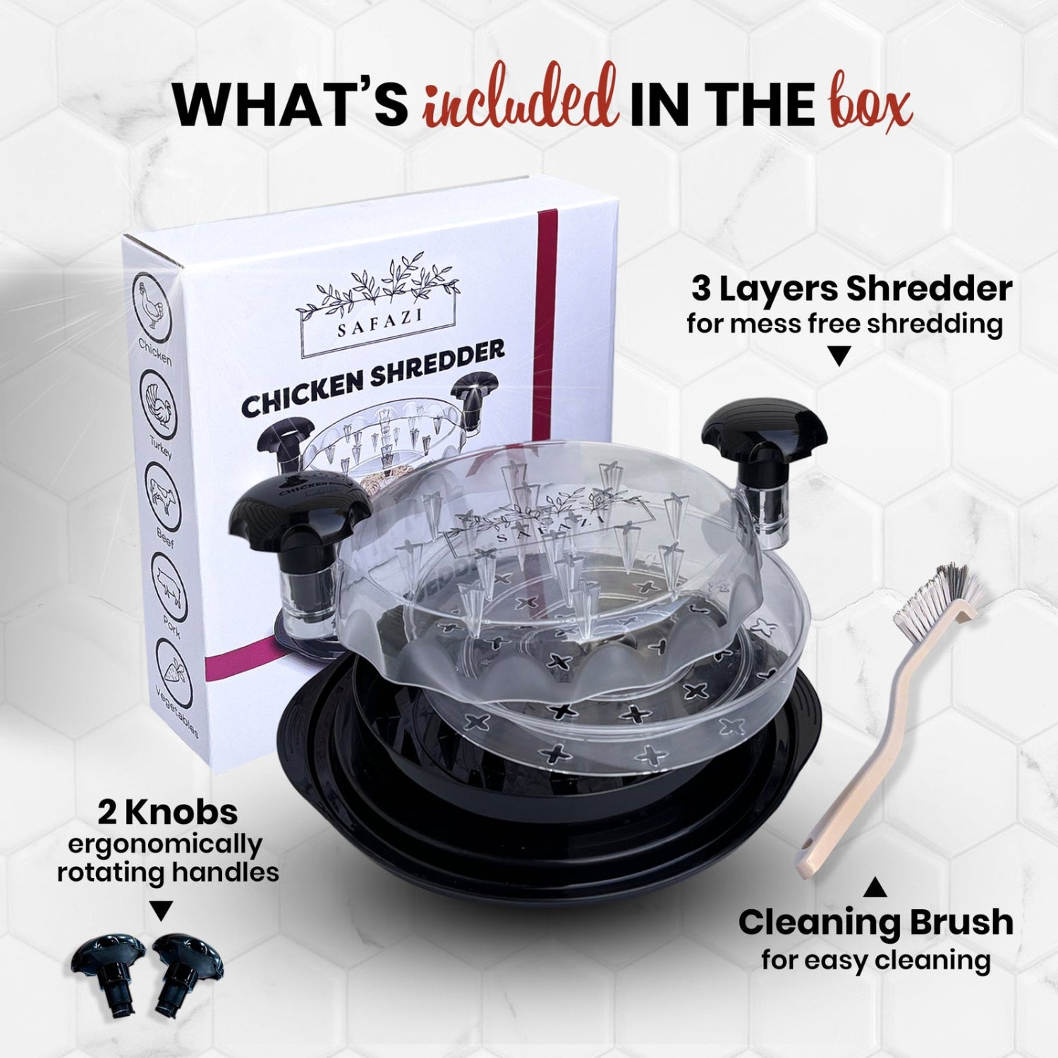 SAFAZI manual meat shredder tool